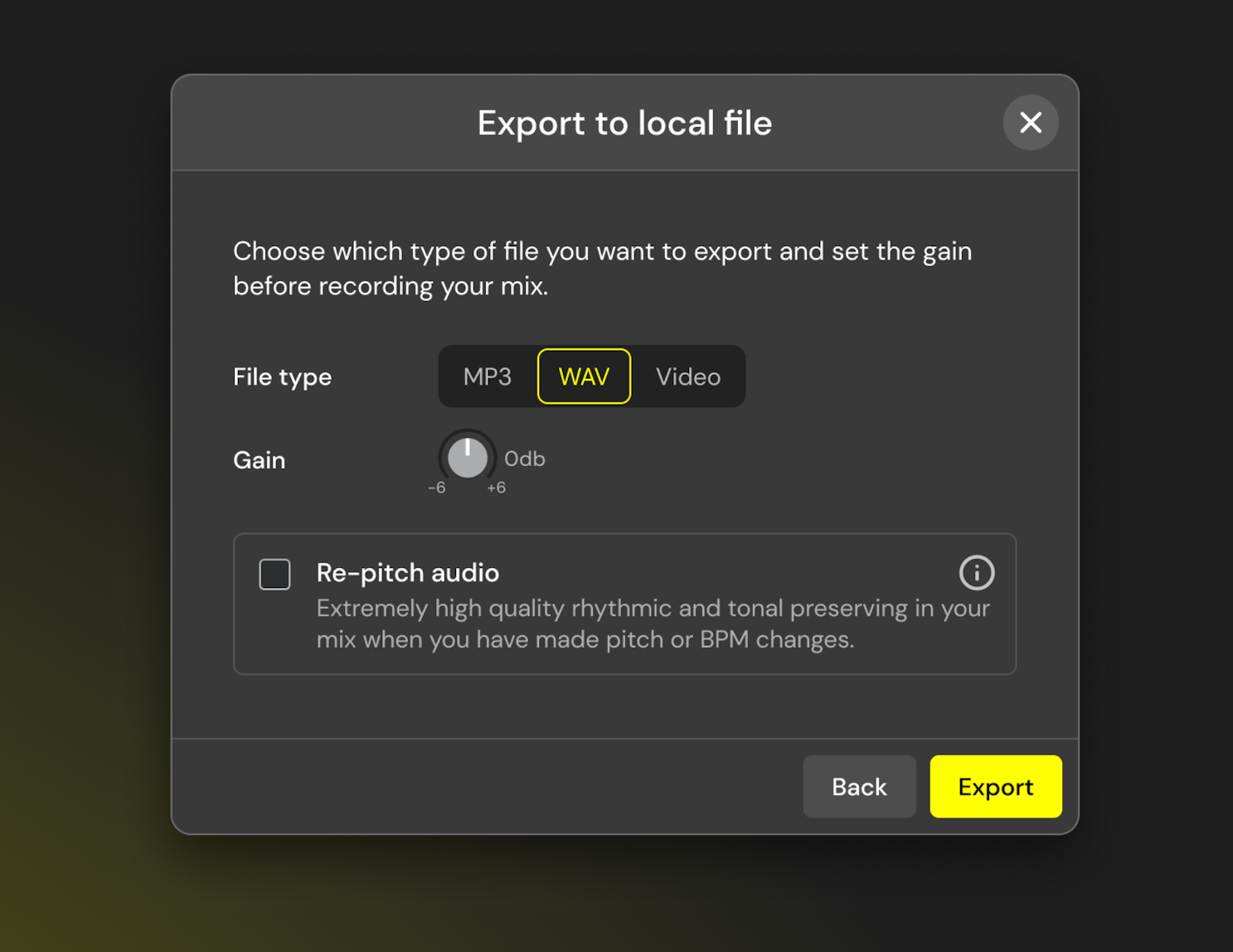 Export to local file