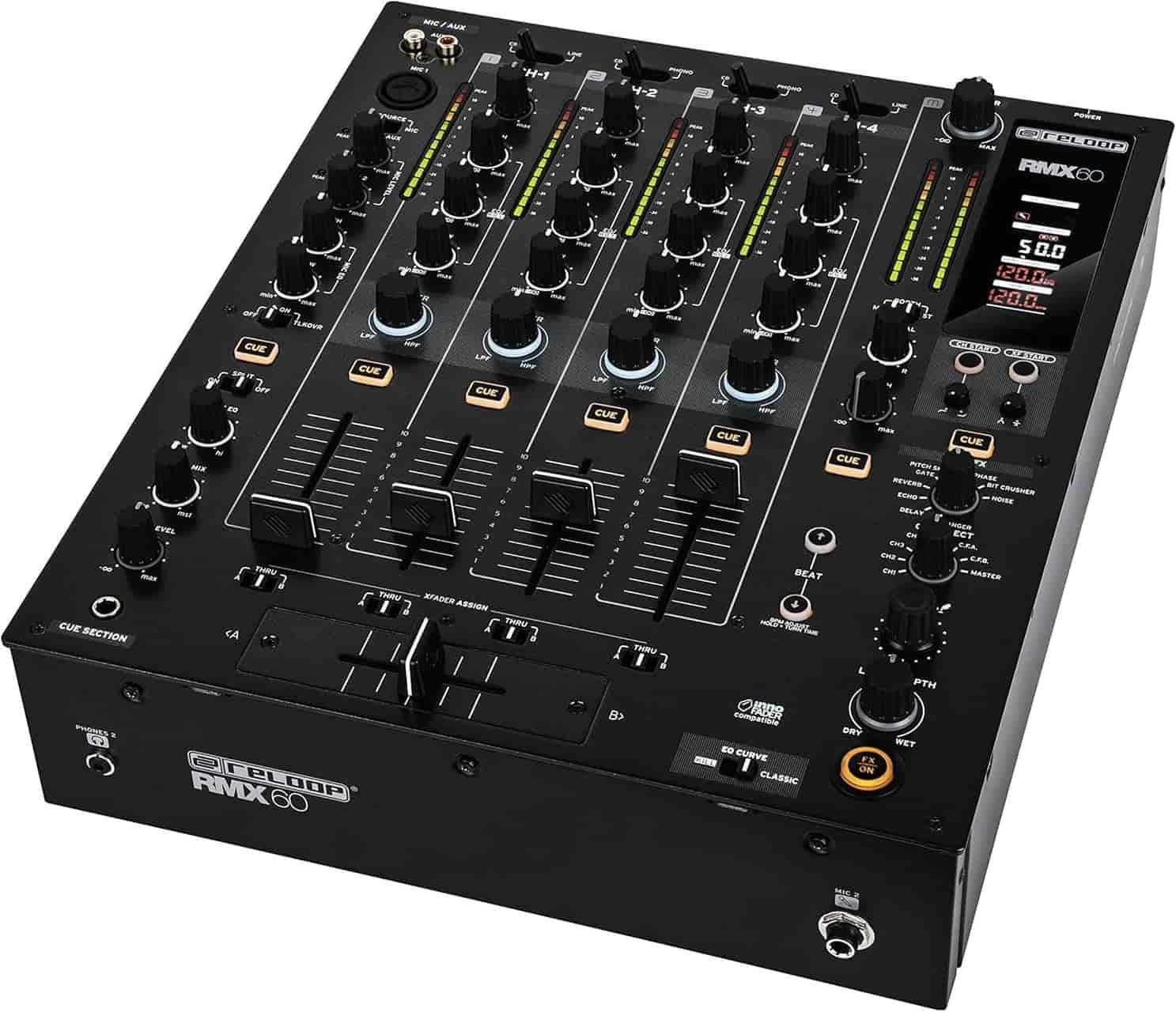 Reloop RMX-60 Digital, 4 + 1 channel DJ club digital mixer, with 8 bui