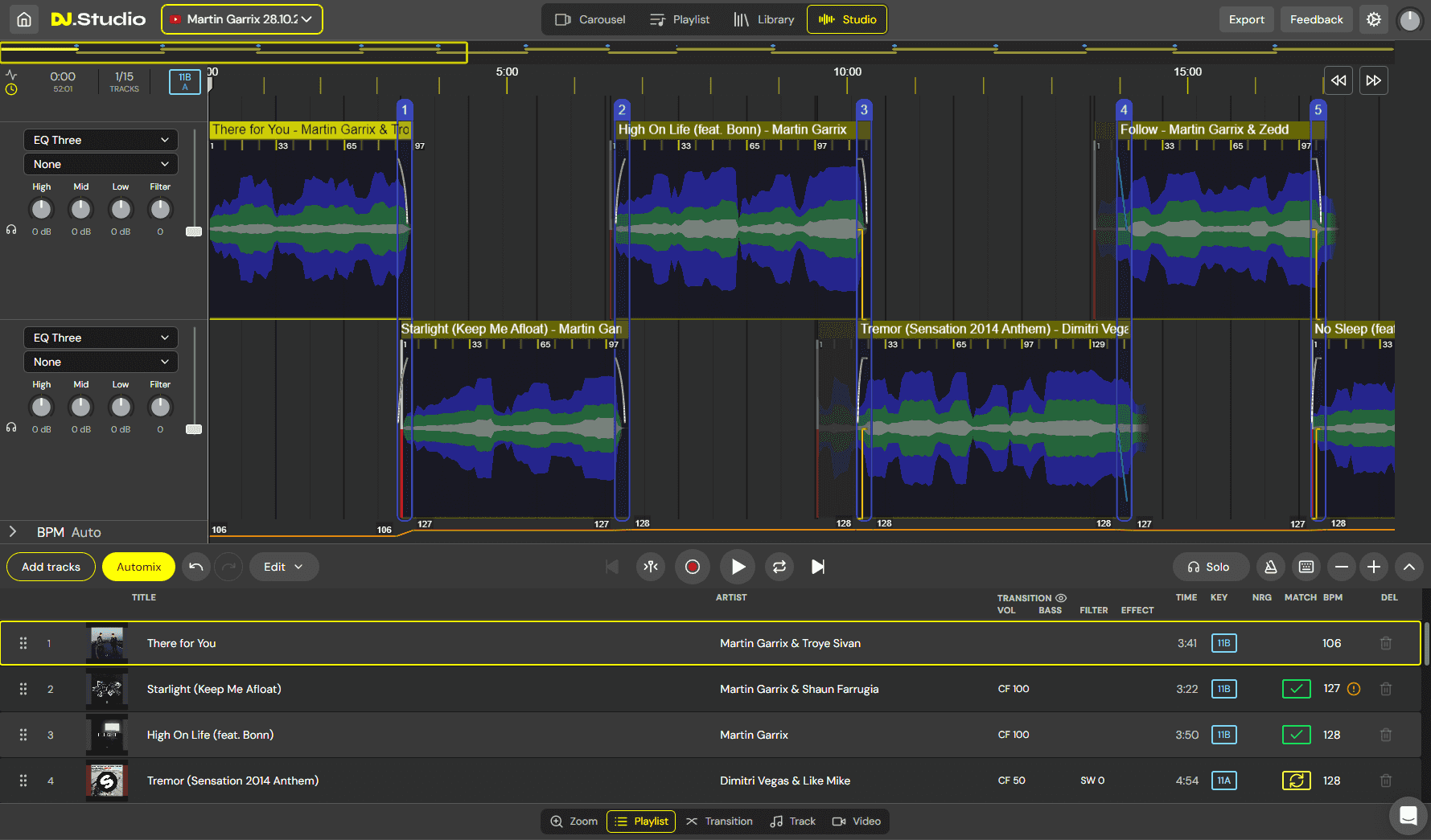 edm mix in dj studio 