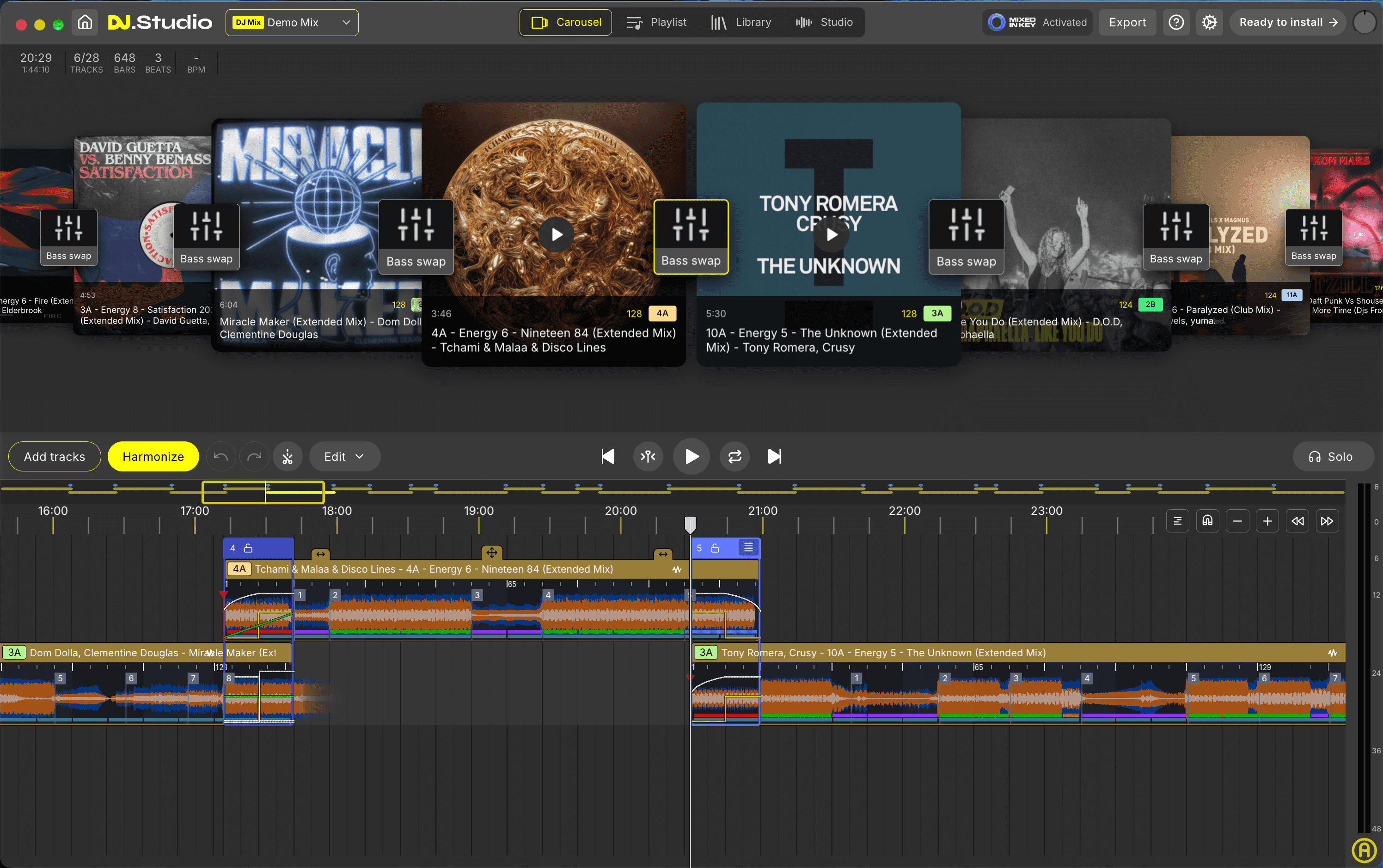 dj studio carousel