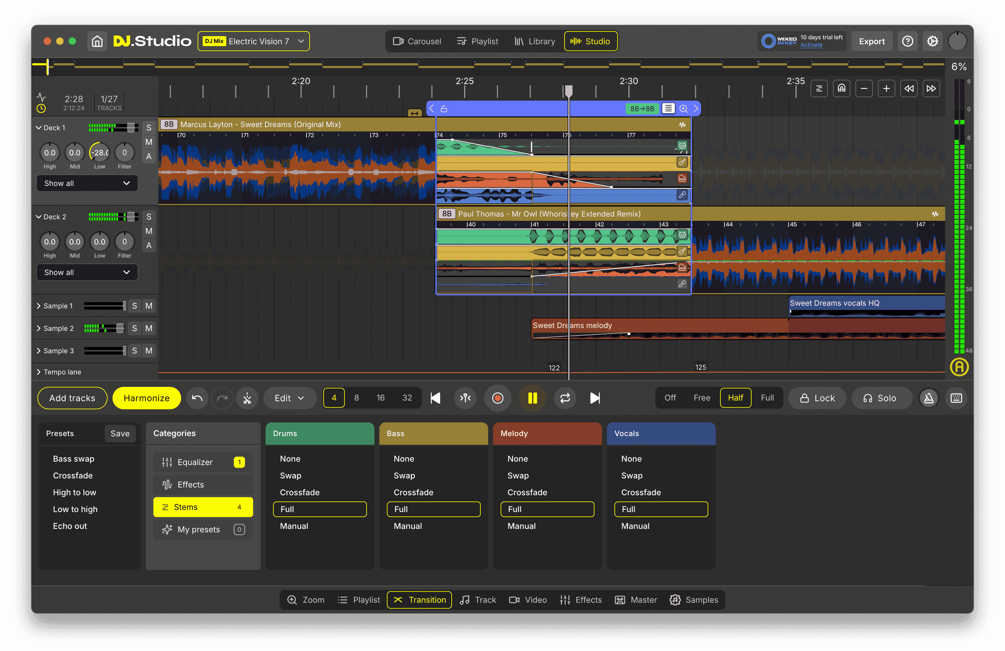 DJ.Studio Transition Editor