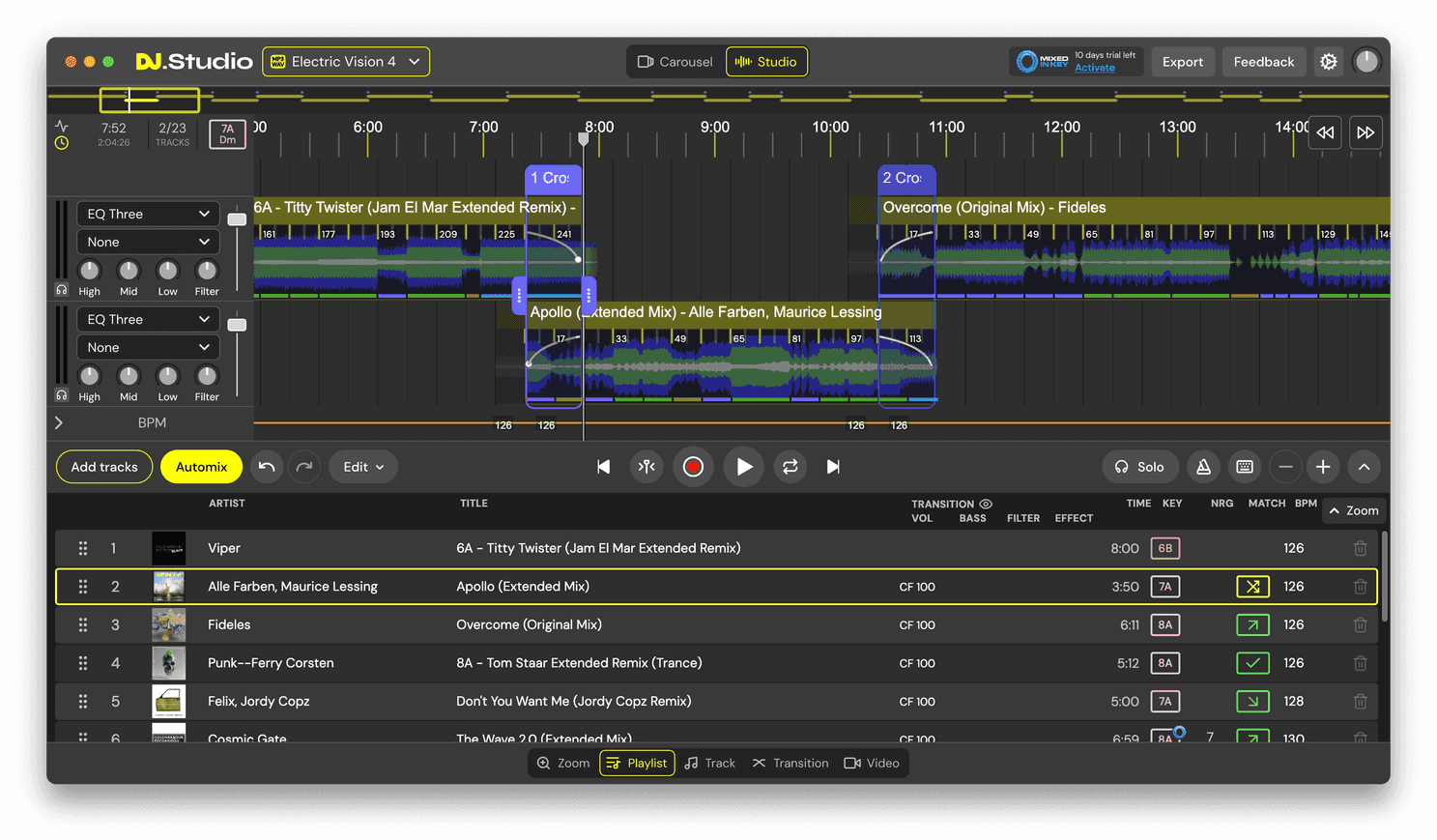 DJ.Studio harmonic mixing