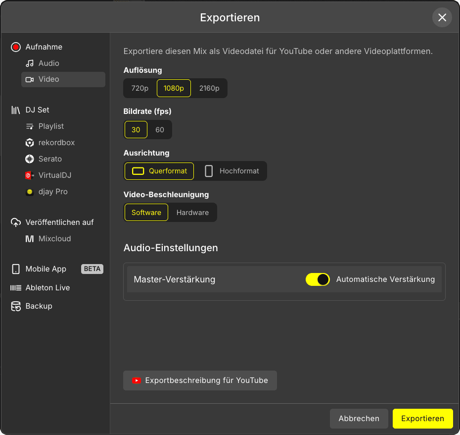 Audioreaktive 4K-Videos für YouTube