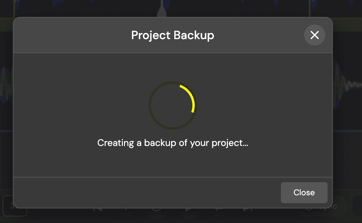 Backup of your project