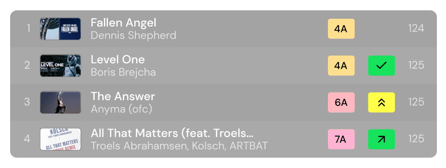 harmonic match of tracks