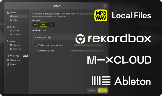 Export and share