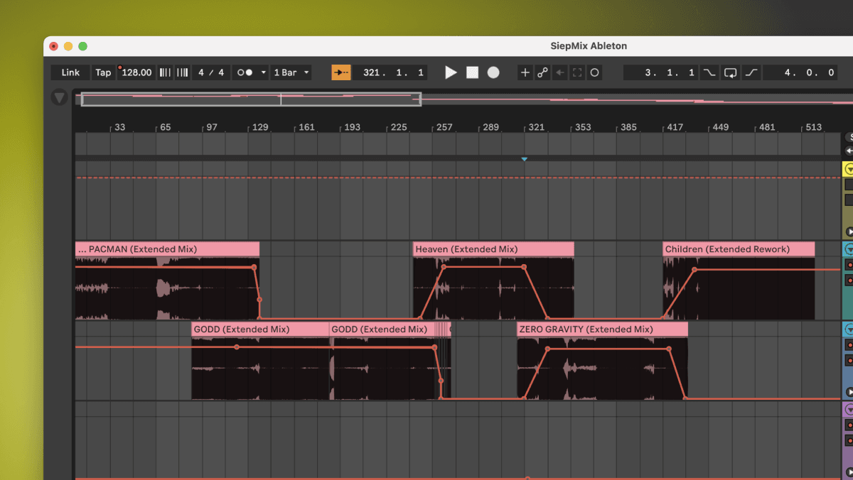 Ableton Live mit einem aus DJ.Studio exportierten Mix