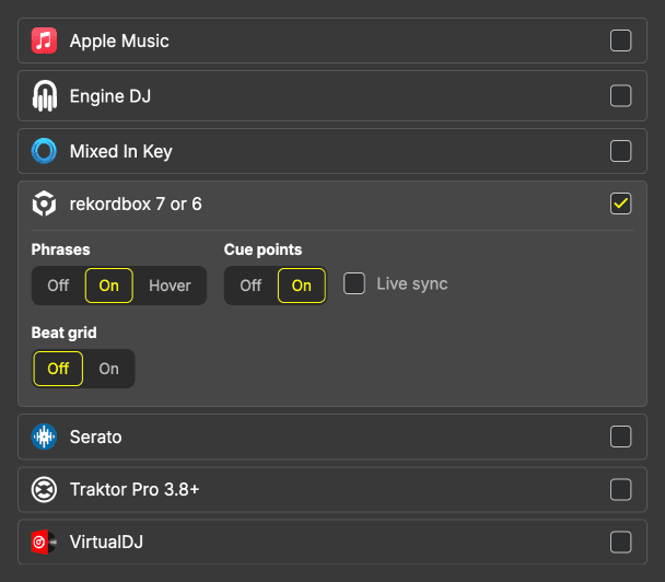Connect music library