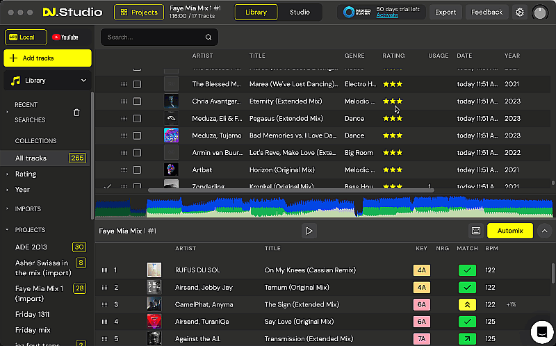 Exportiere deinen Mix als Playlist