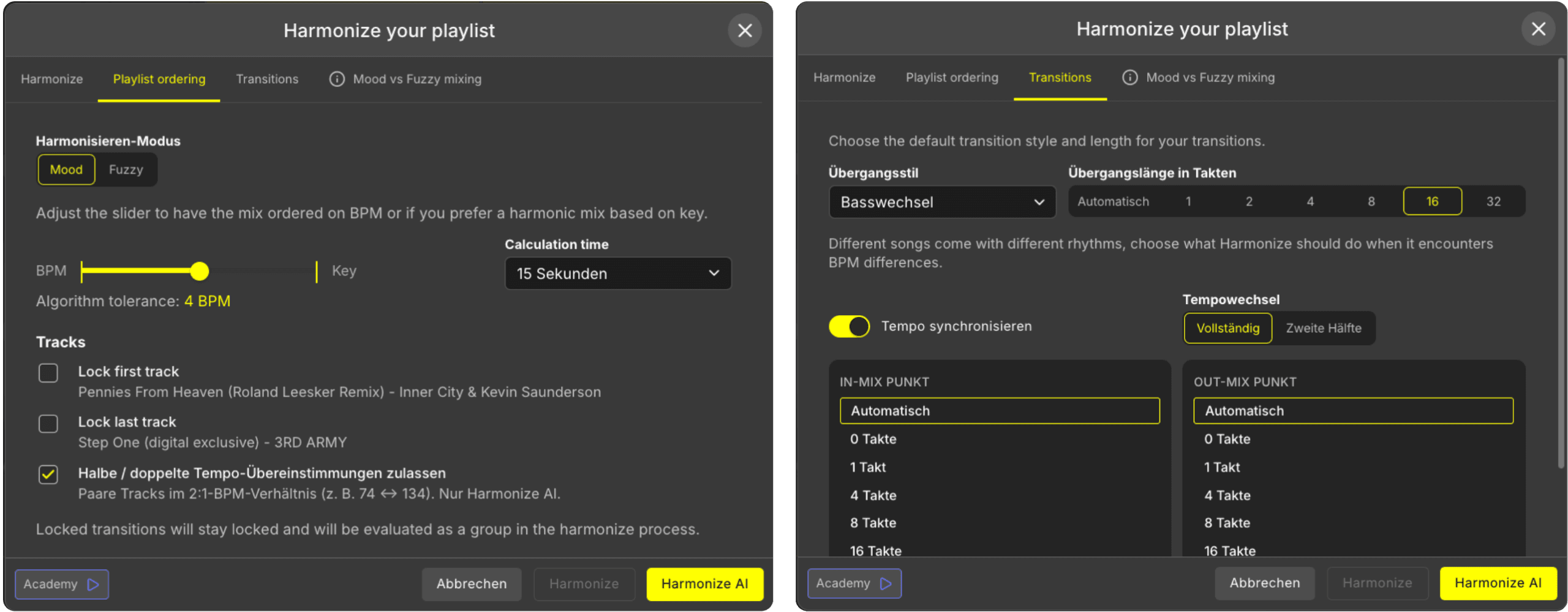 Harmonisiere deine Playlist in Sekunden