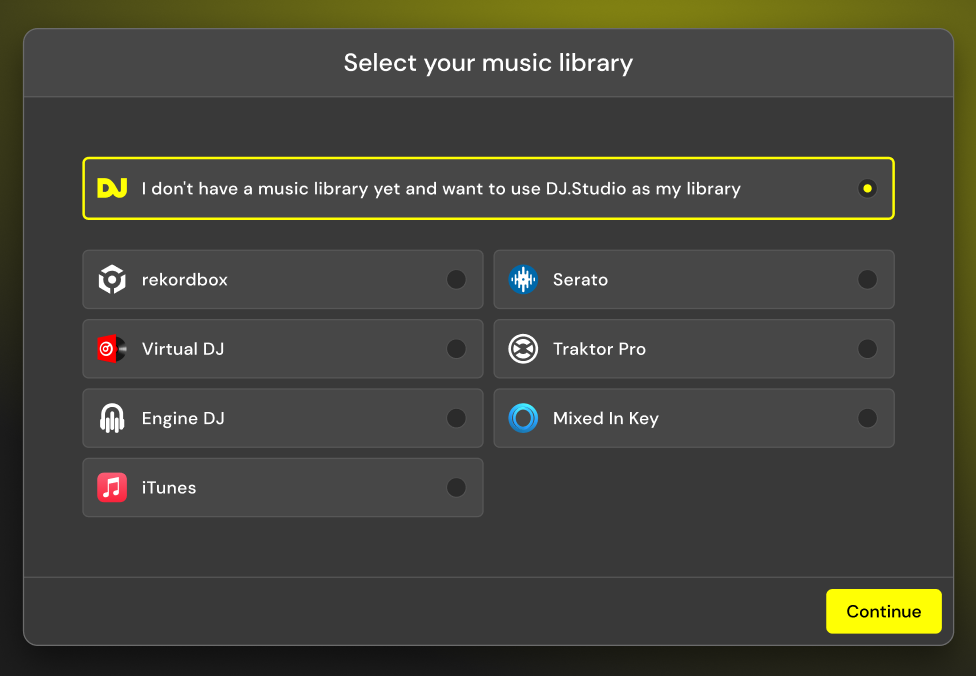Select your music library