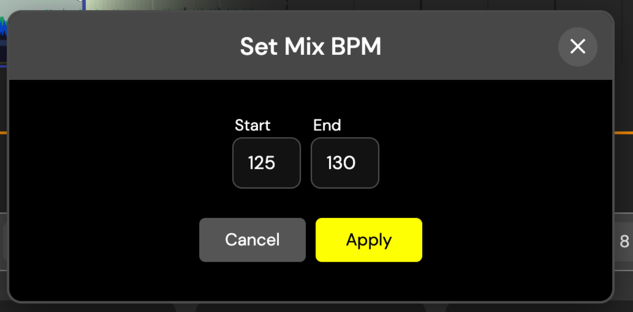 Set BPM for the whole mix