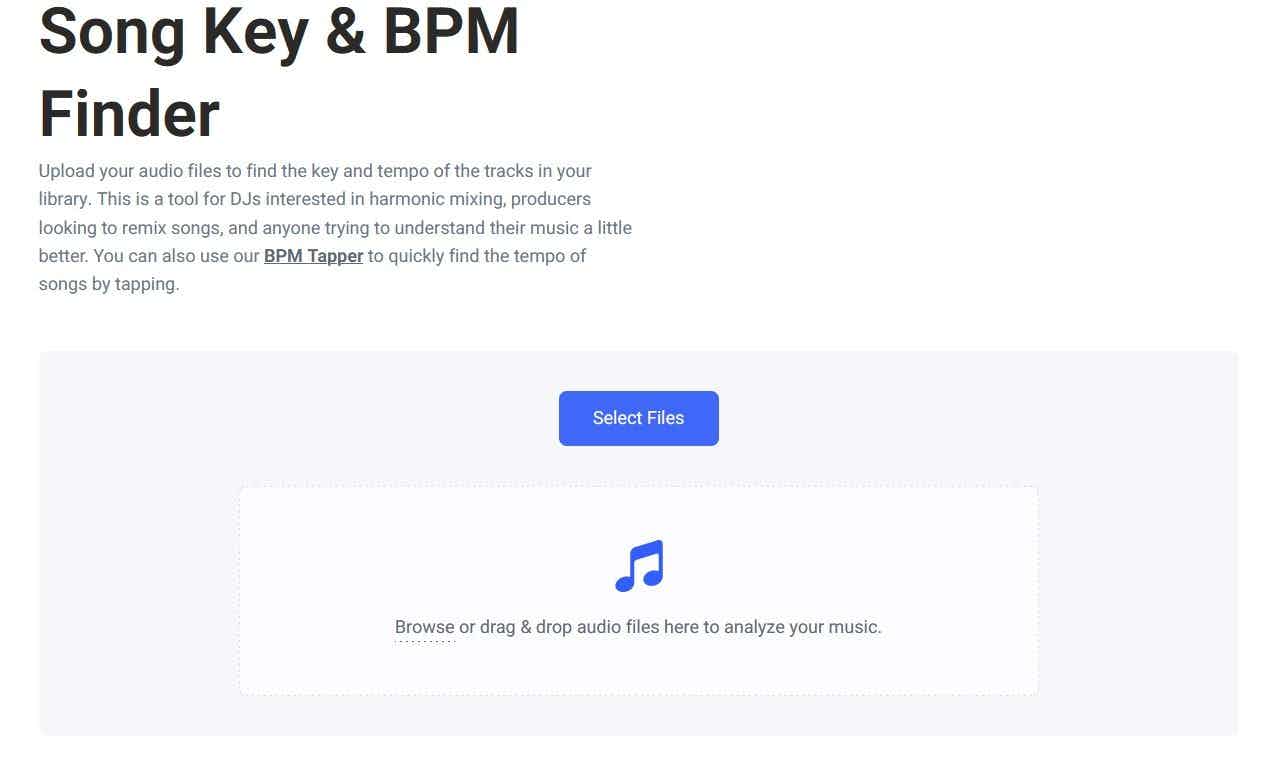Song Key and BPM Finder from Tunebat
