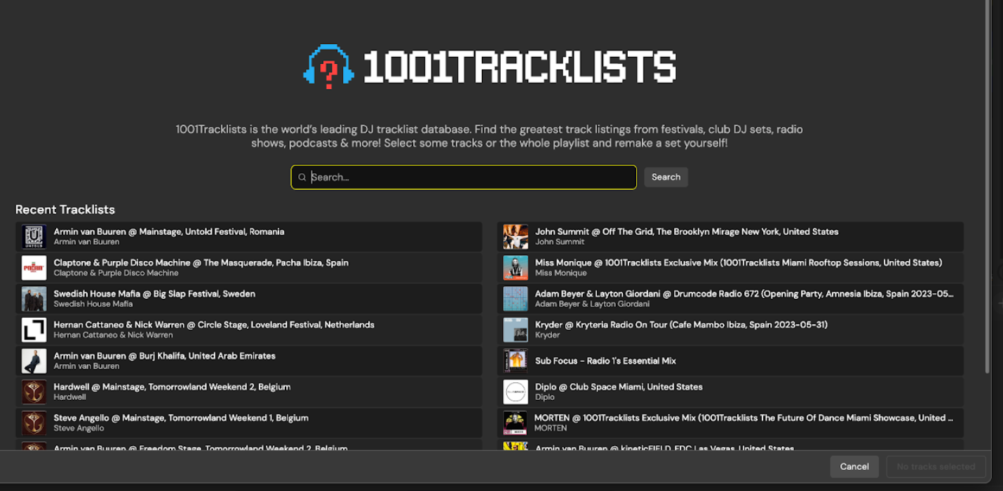DJ.Studio X 1001Tracklists collaboration