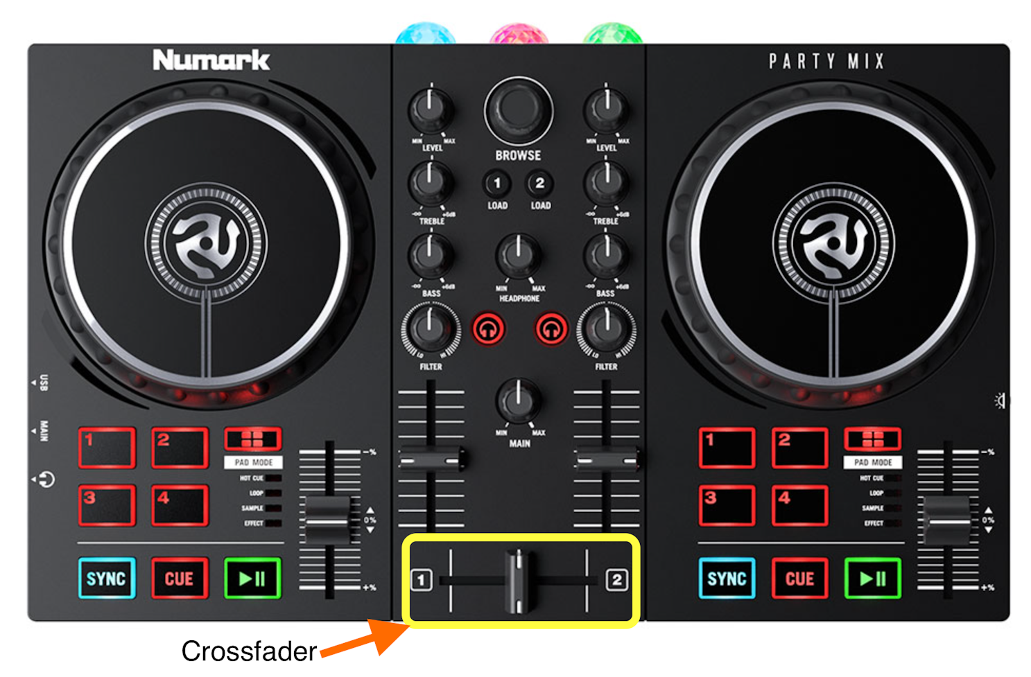 A Crossfader on a DJ Controller