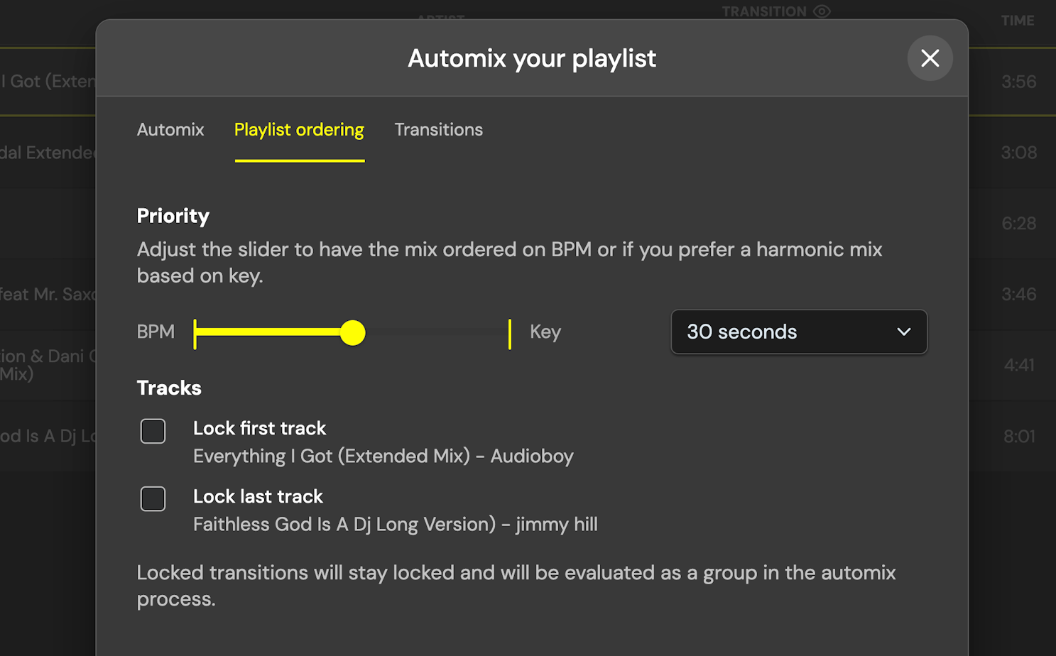 Let Automix order your playlist