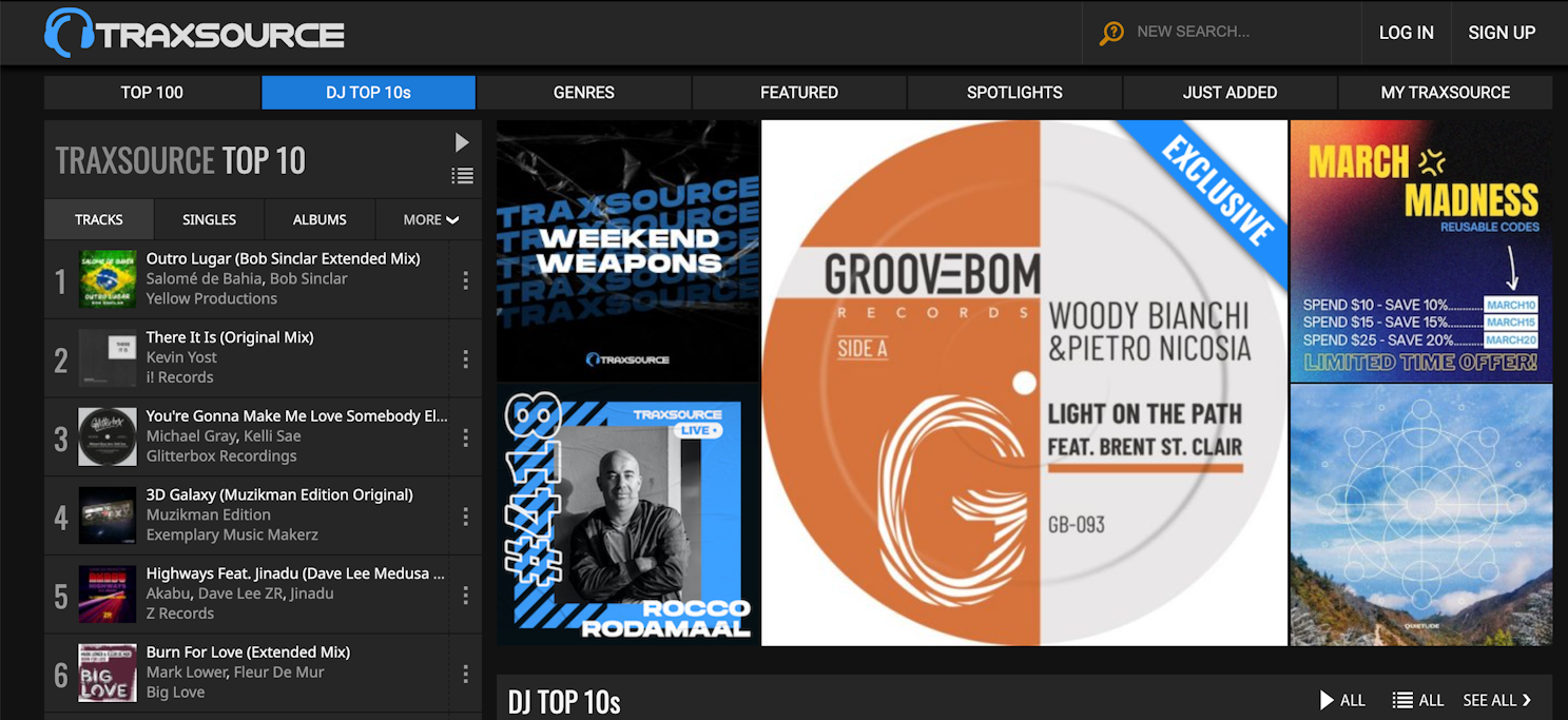 Loads of House music to download at Traxsource