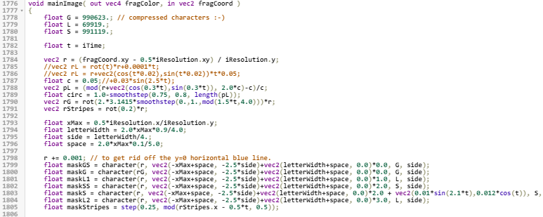 shadertoy graphical code