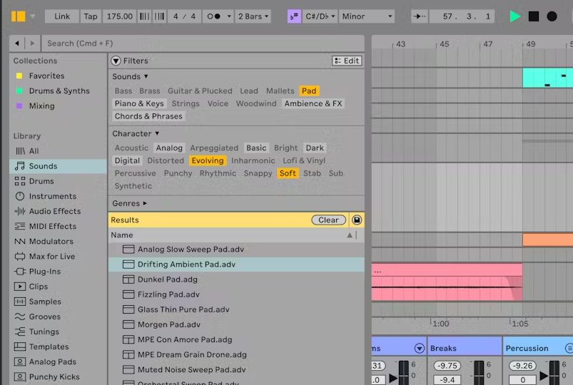 ableton live 12 improved search function